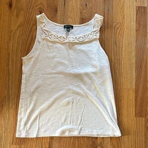Ralph Lauren White Tank Top with Crochet Detail